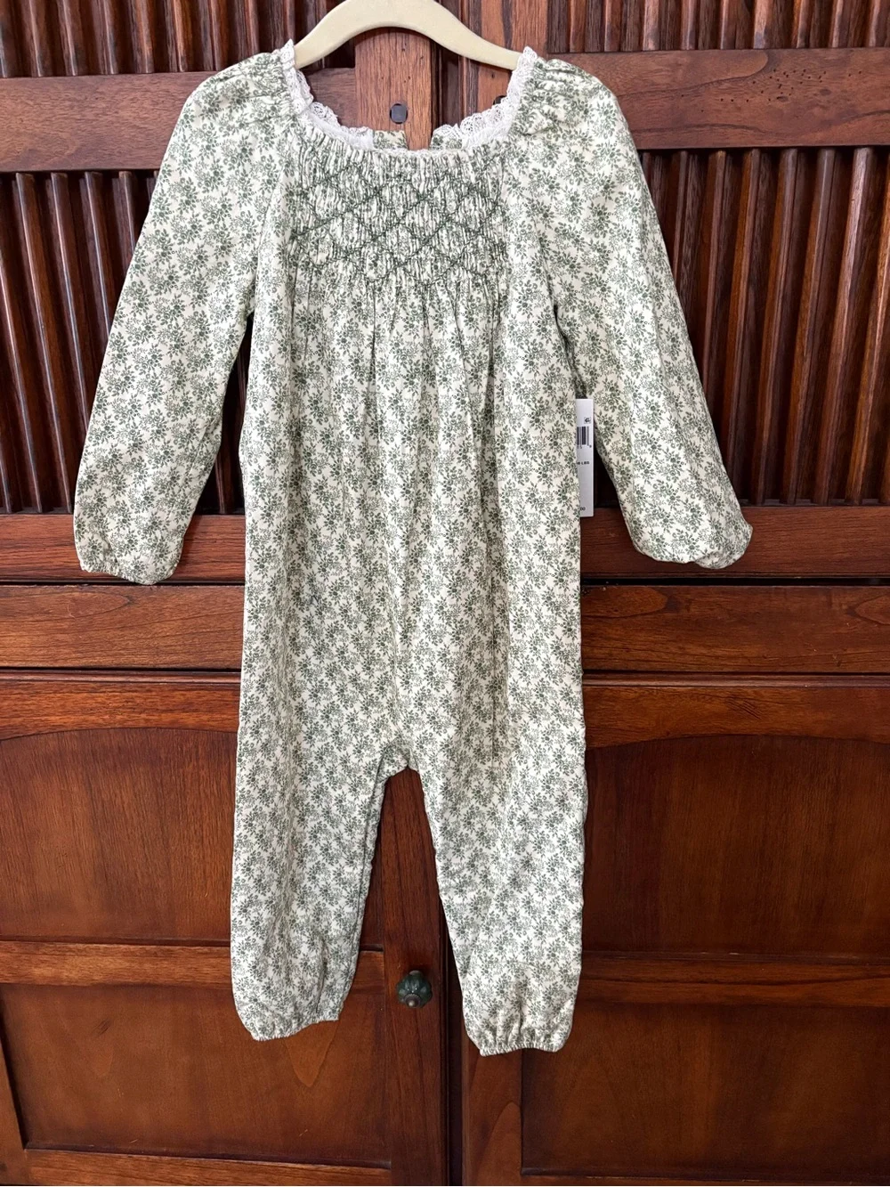 Ralph Lauren Floral Smocked Cotton Twill Coverall